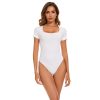 Shapewear Bodysuit Square Neck Waisted Corset Fit Seamless Short Jumpsuit Women's Top - Image 4