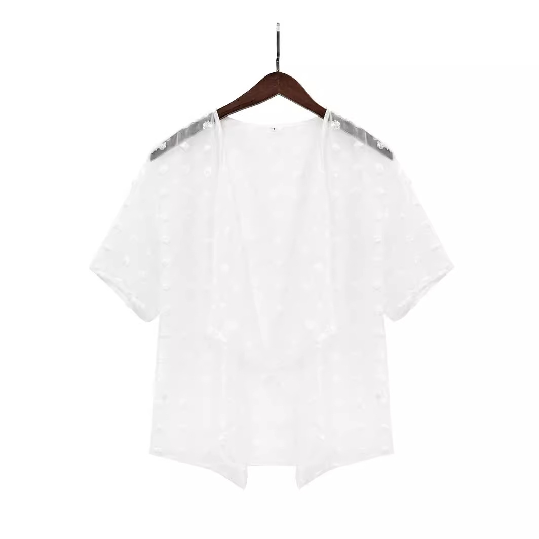 Women's Fashionable Thin Wool Ball Knit Cardigan Shirt